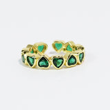 Emerald Hearts Luxe Band Ring