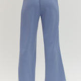 Solid Knit Wide-Leg Pants - Chambray