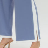 Solid Knit Wide-Leg Pants - Chambray