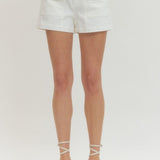 Solid Woven Shorts - Off White