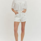 Solid Woven Shorts - Off White