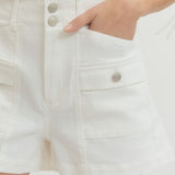 Solid Woven Shorts - Off White
