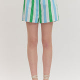 Blue Multi Print Shorts