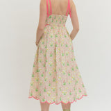 Floral Print Sleeveless Midi Dress - Pink