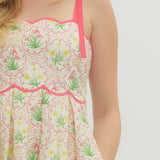 Floral Print Sleeveless Midi Dress - Pink