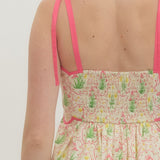 Floral Print Sleeveless Midi Dress - Pink