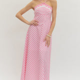 Pink Riviera Stripe Maxi Dress