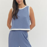 Solid Sleeveless Knit Top - Chambray