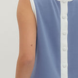 Solid Sleeveless Knit Top - Chambray