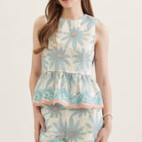 Seaside Blossom Peplum Top