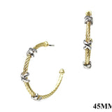 Harmony Knot Mixed Metal Hoop Earrings