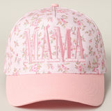 Pink/pink Mama Embroidered Flower Pattern Trucker Hat