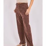 Brown Penthouse Pintuck Pants