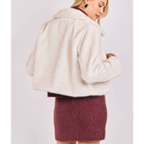 Ivory Penelope Short Faux Fur Coat