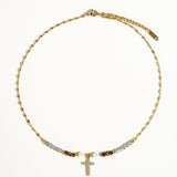 Lumiere Cross Necklace with Beads and Pearls