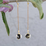 Onyx Glow Long Chain Drop Earrings