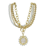Celeste Gold Multi-Strand Pendant Necklace