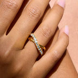 Rue Crystal Crossover Ring