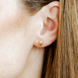 Screwback Stud Earrings - Drew Oval Gold