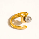 Fauna Two Tone Ball Band Ring