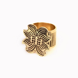 Amy Dogwood Flower Brass Bandana Ring