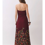 Isla Border Floral Strapless Maxi Dress
