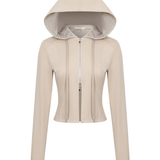 Sutton Sculpted Zip-Up Knit Hoodie