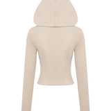Sutton Sculpted Zip-Up Knit Hoodie