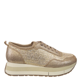 Kinetic Platform Sneakers - Gold Raffia