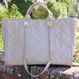 Melissa Tote Bag Tan Quilted LD