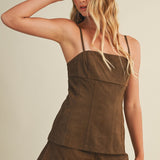 Dark Oak Straight Neck Cami Top