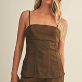 Dark Oak Straight Neck Cami Top