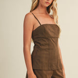 Dark Oak Straight Neck Cami Top