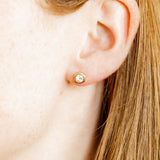 Screwback Stud Earrings - Addison Clear Gold