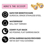 Screwback Stud Earrings - Addison Clear Gold