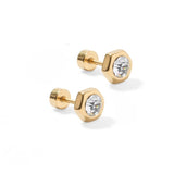 Screwback Stud Earrings - Addison Clear Gold