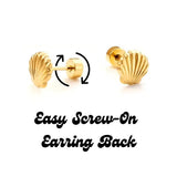 Screwback Stud Earrings - Addison Clear Gold