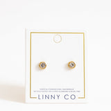 Screwback Stud Earrings - Addison Clear Gold