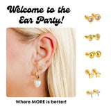 Screwback Stud Earrings - Addison Clear Gold
