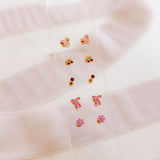 Screwback Stud Earrings - Alli Pink