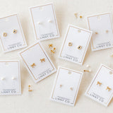 Screwback Stud Earrings - Clara Cross Gold Sparkle