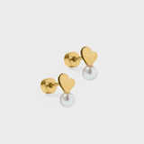 Heidi Pearl Heart Stud