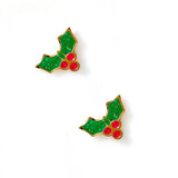 Screwback Stud Earrings - Holly Berry