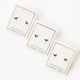 Screwback Stud Earrings - Holly Berry