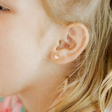 Nora Pink Glitter Heart Screwback Studs