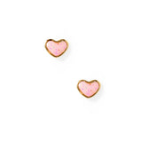 Nora Pink Glitter Heart Screwback Studs