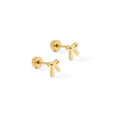 Screwback Stud Earrings - Ruby Bow