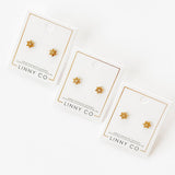 Screwback Stud Earrings - Snowflake Gold