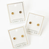 Screwback Stud Earrings - Snowflake Gold