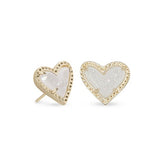 Ari Heart Gold Stud Earrings